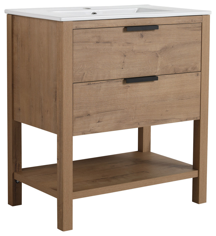 Plywood Freestanding Bath Vanity Set, Integrated Sink