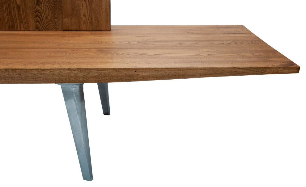 Solid Chestnut Wood Sofa with Sand Cast Aluminium Legs 31"x102"x36"