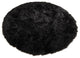 Classic Black Bear Round Faux Fur Rug