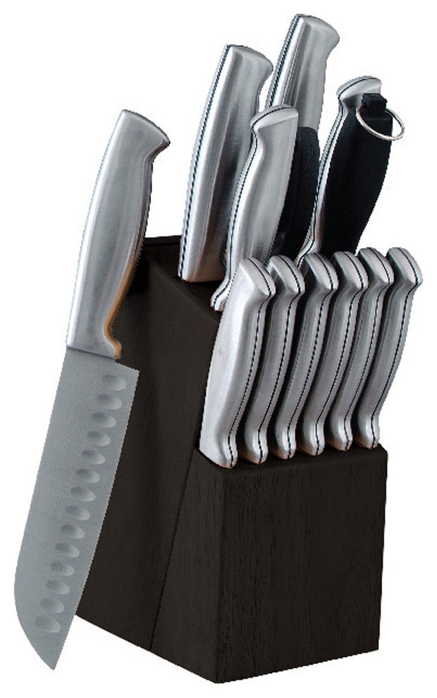 Oster Baldwyn 14 Piece Knife Cutlery Block Set Stainless Steel