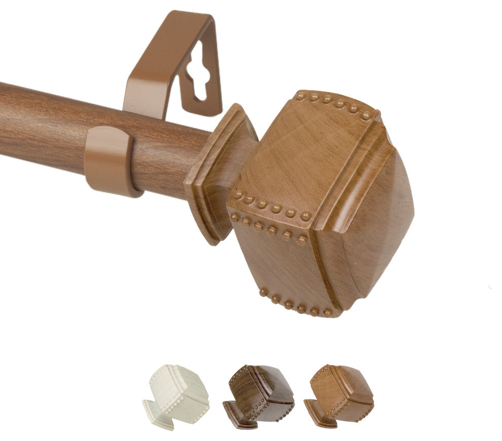 Cordell 1" Diameter Curtain Rod, Chestnut, 28-48"