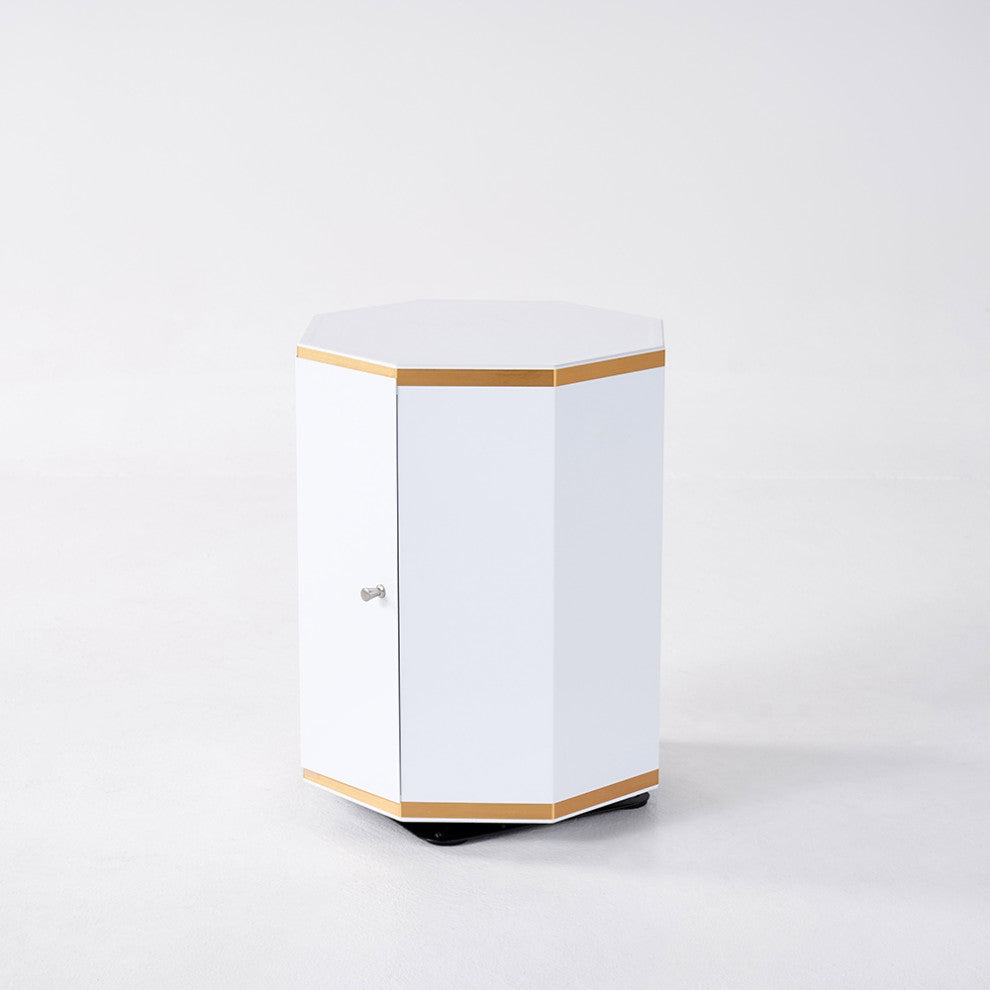 Round Swivel Shoes Storage Cabinet Tall And Narrow Shoe Cabinet Closet White, Small