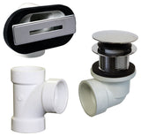 Linear Overflow Plumber's Pack WithTee and ADA Tip-Toe Drain, Polished Chrome