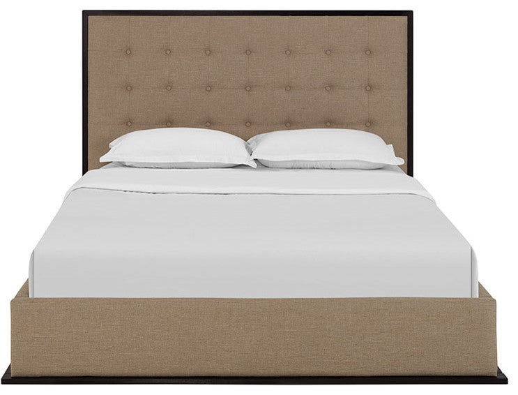 Modway Madeline Queen Upholstered Bed Frame, Cappuccino Cafe
