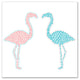 Pink and Blue Flamingos 12x12 Canvas Wall Art