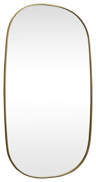 Home Living Metal Frame Oval Mirror 36x60 Inch, Brass
