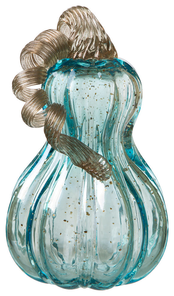 8.46" Blue Glass Gourd