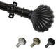 Indie 13/16" Diameter Curtain Rod, Black, 18-28"