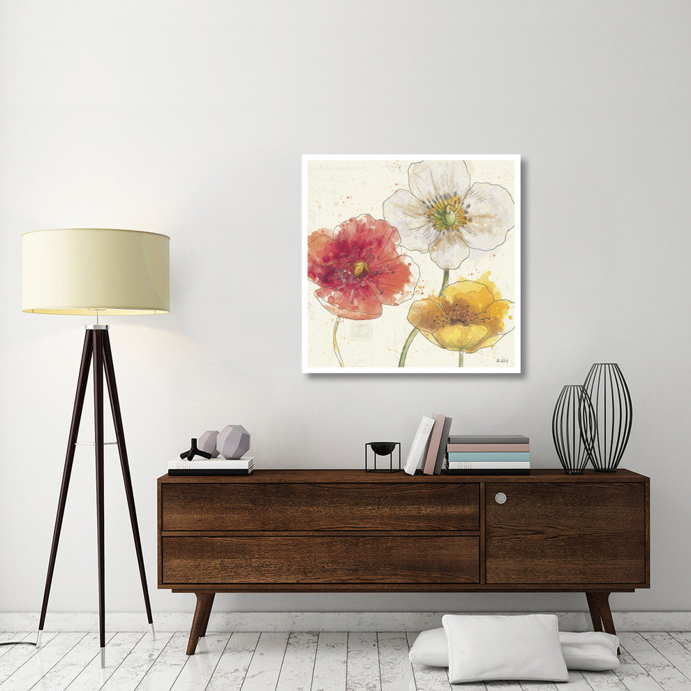"Painted Poppies IV" Digital Paper Print by Katie Pertiet, 38"x38"