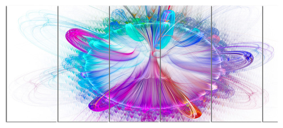 Vortices of Energy Fractal Pattern, Abstract Wall Art Canvas, 70"x28", 6 Panels