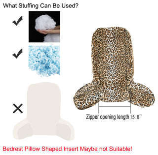 Home Soft Things Animal Pattern FauxFur Bedrest Shell, NO INSERT, Leopard, 28"x30" X17"