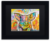 Dean Russo 'The Pig' Art, Black Frame, Black Mat, 14x11