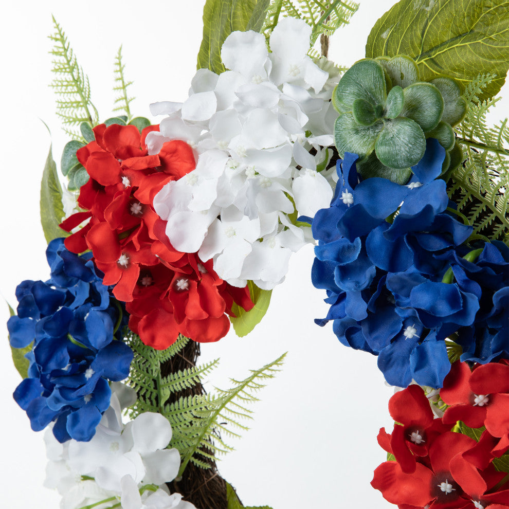 22"D Patriotic/Americana Hydrangea Wreath