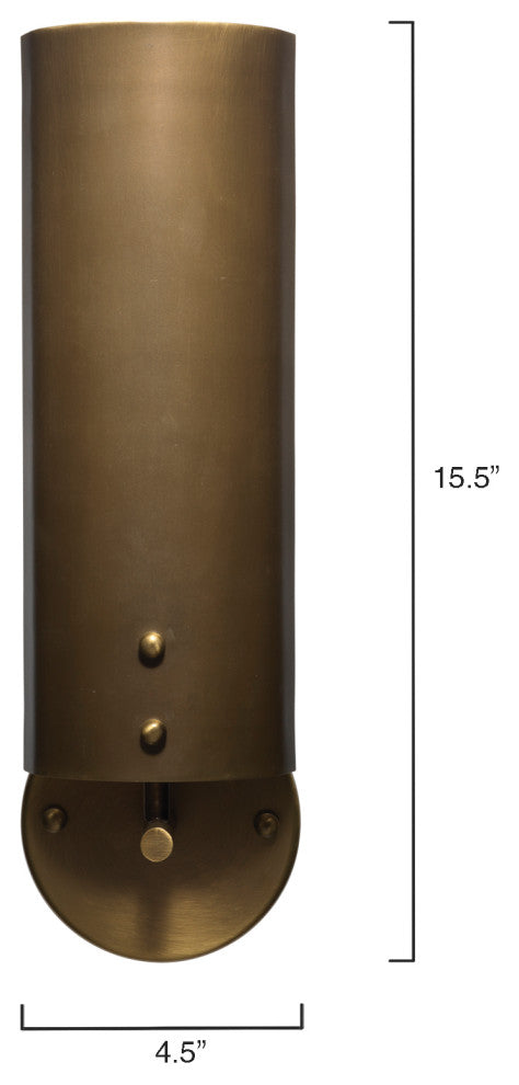 Olympic Wall Sconce, Antique Brass Metal, Antique Brass