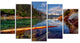 Floating Lake in Mountain Lake, Large Landscape Canvas Print, 60"x32", 5 Panels