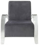 HomeRoots 30" X 31" X 36" Charcoal Clear Acrylic Upholstery Acrylic Accent Chair