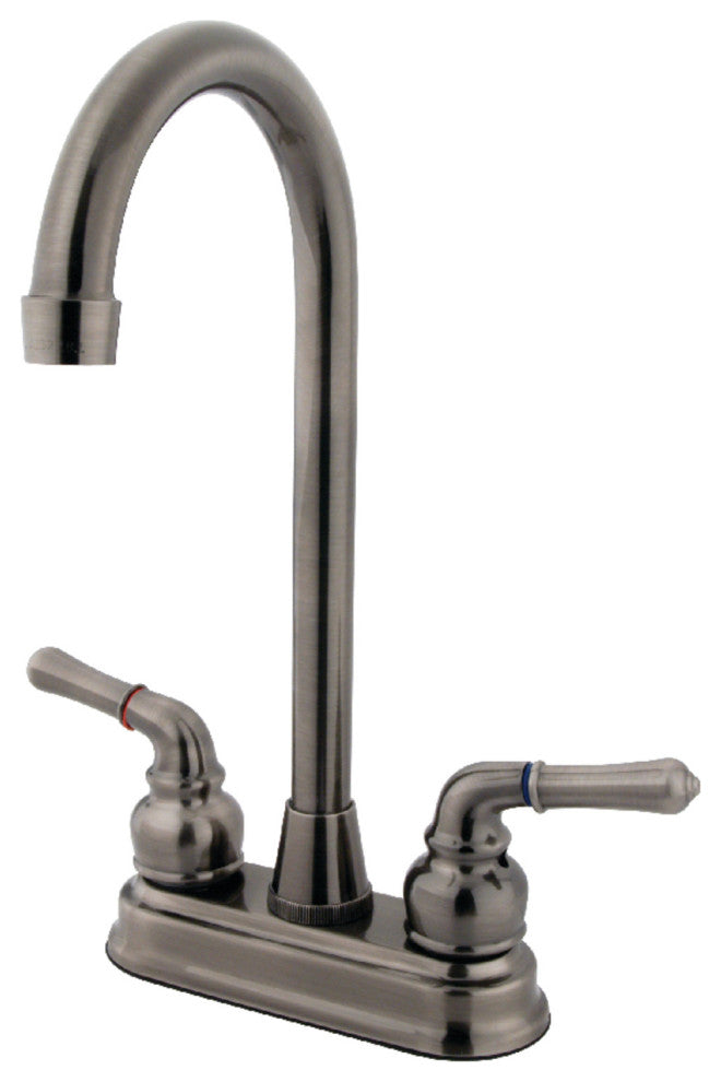 Kingston Brass Two-Handle 4" Centerset Bar Faucet, Black Stainless
