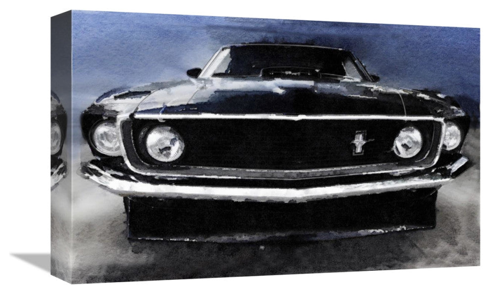 "1968 Ford Mustang Shelby Front Watercolor" Fine Art Print