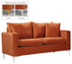 Naomi Velvet Upholstered Loveseat, Cognac