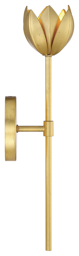 LED Wall Sconce, Matte Black, True Gold