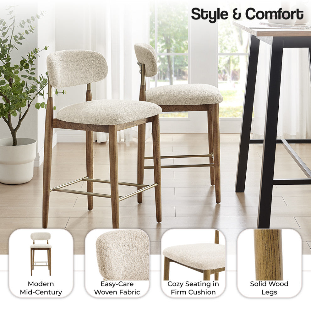 Verna Fabric Counter Stool, Palladian Beige