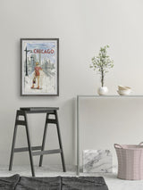 "Posing by the Lakefront" Framed Painting Print, 16x24