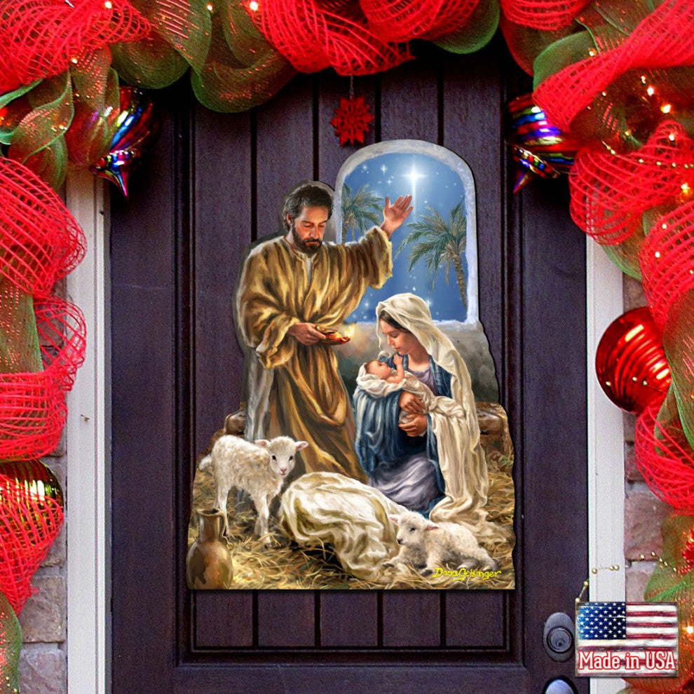 Glory to God Nativity Door Decor by D. Gelsinger Nativity Holiday Decor