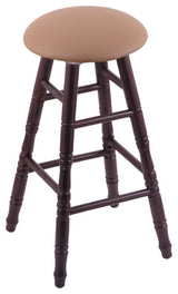 Holland Bar Stool, Oak Round Cushion Counter Stool, Turned Legs