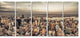 Manhattan Skyscrapers Aerial View, Cityscape Canvas Print, 60"x28", 5 Panels