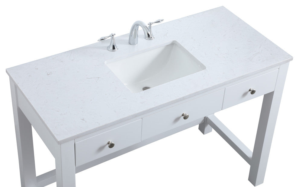 48" ADA Compliant Bathroom Vanity, White