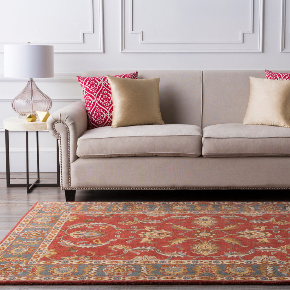 Surya Caesar CAE-1007 Traditional Area Rug, Rust, 8' x 11' Rectangle
