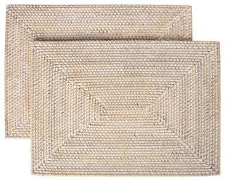 Loma Rattan Rectangular Placemat, Set of 2 Pieces, Latte