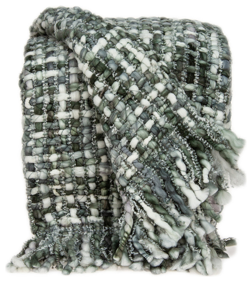 Mia Transitional Multicolored Handloomed 52"x67" Acrylic Blend Throw