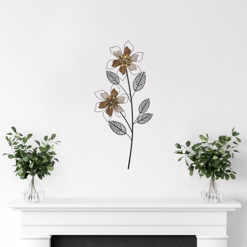 Metal Wire Flower Wall D"cor Piece