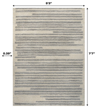 Khalil Modern Berber Stripe Cream/Gray 5 ft. x 8 ft. Area Rug