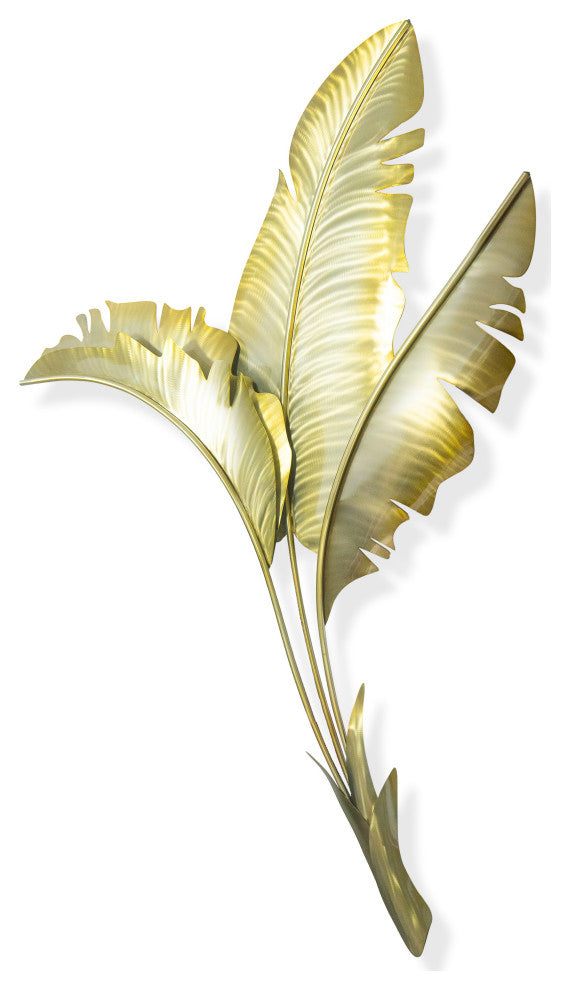 Banana Leaf Vertical Gold Face Left