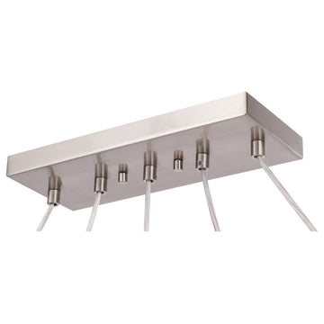 Woodbridge Lighting Elise 5-Light Linear Pendant LED, Opal Cylinder Glass