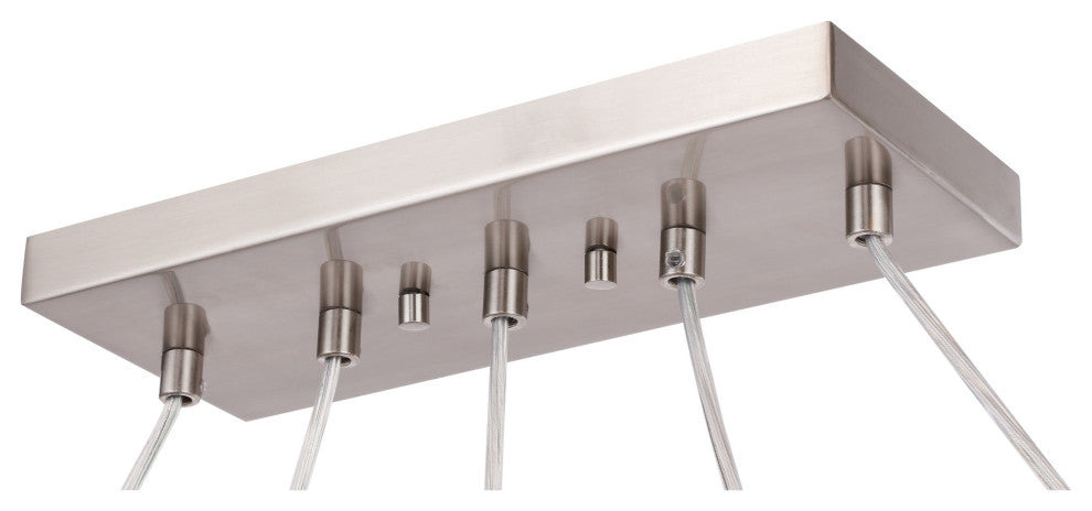 Woodbridge Lighting Elise 5-Light Linear Pendant LED, Opal Cylinder Glass
