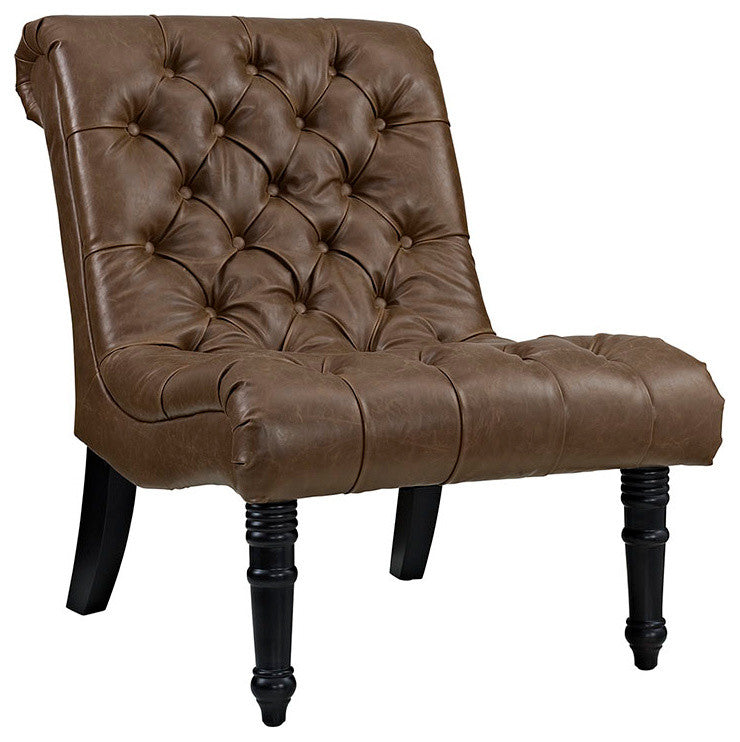 Modern Brown Navigate Upholstered Vinyl Lounge Chair