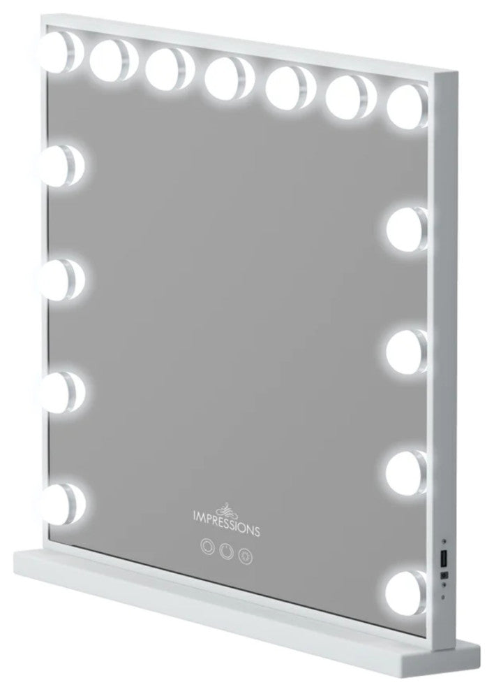 Hollywood Aurora  Tri tone Vanity Mirror with Bluetooth, White