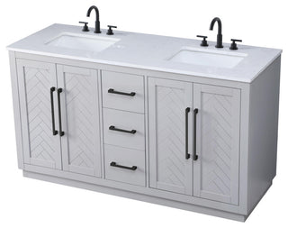Home Living 60" Double Bathroom Vanity, Grey