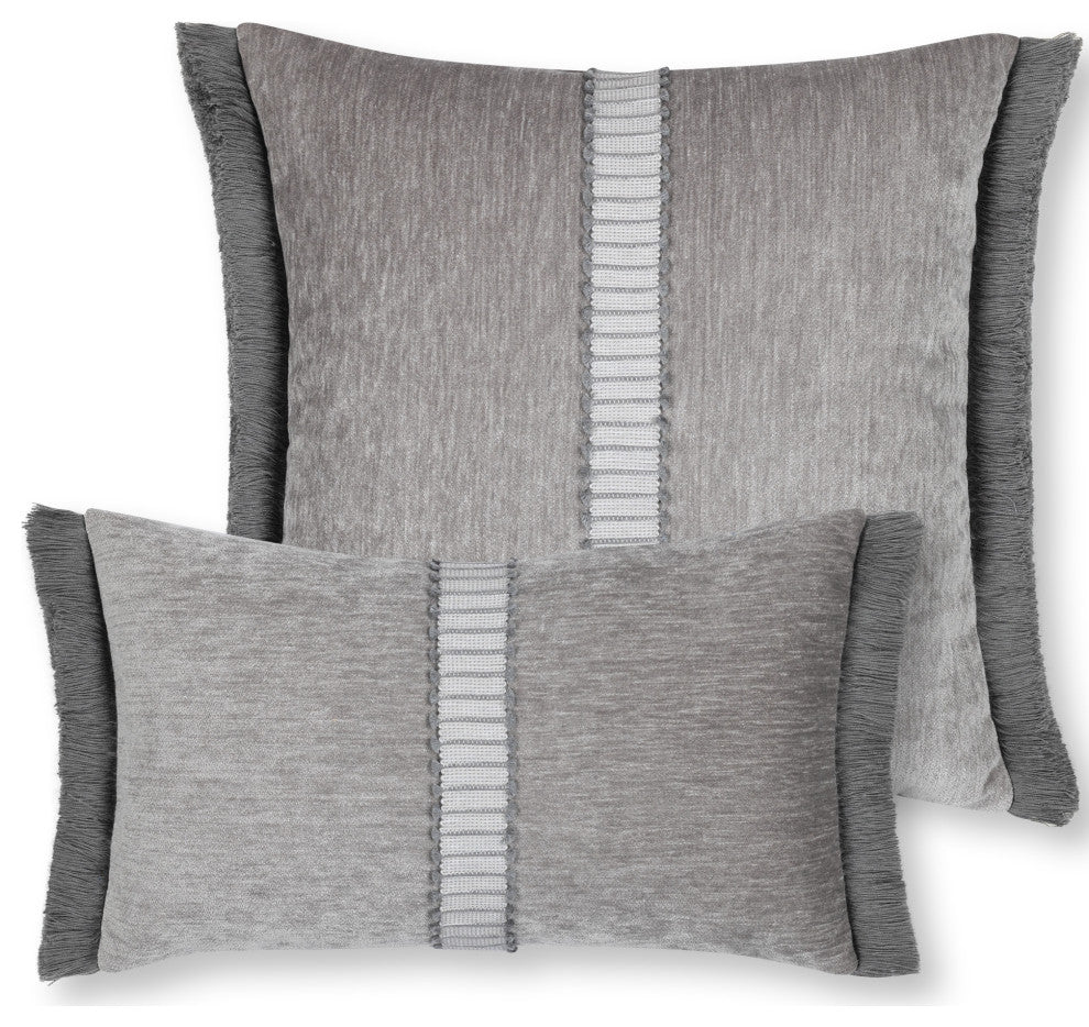 Splendor Pewter Indoor/Outdoor Performance Pillow, 12" x 20"