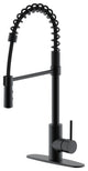 36" Single Bowl Farmhouse Solid Surface Sink and Faucet Kit, Matte Black