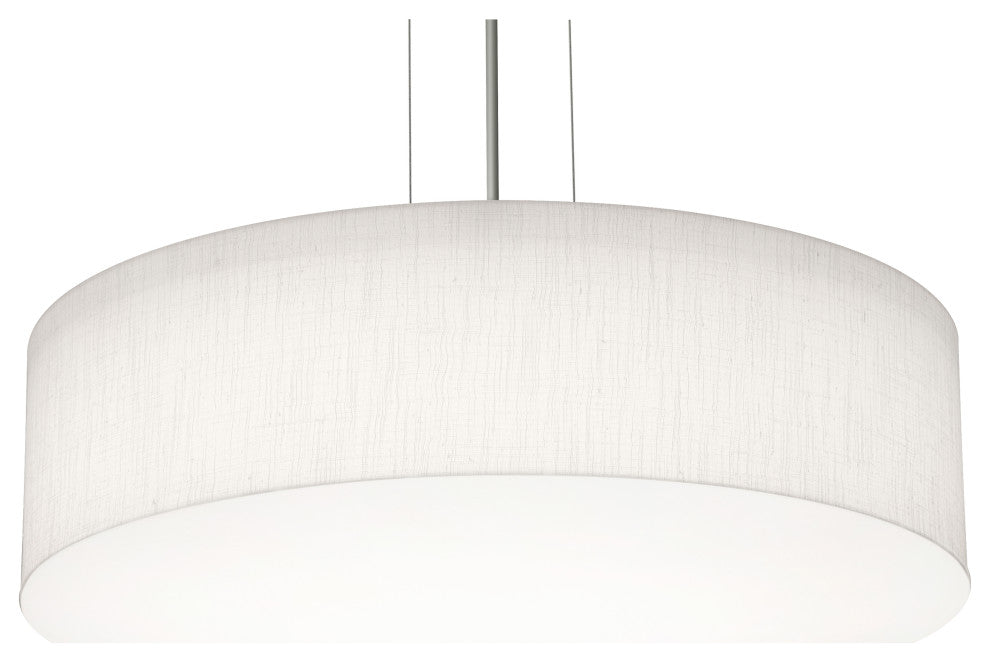 Anton 19'' Pendant, Satin Nickel, Linen White Shade