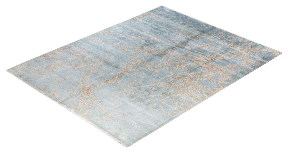 Ikat, One-of-a-Kind Hand-Knotted Area Rug - Blue, 9' 4" x 11' 10"