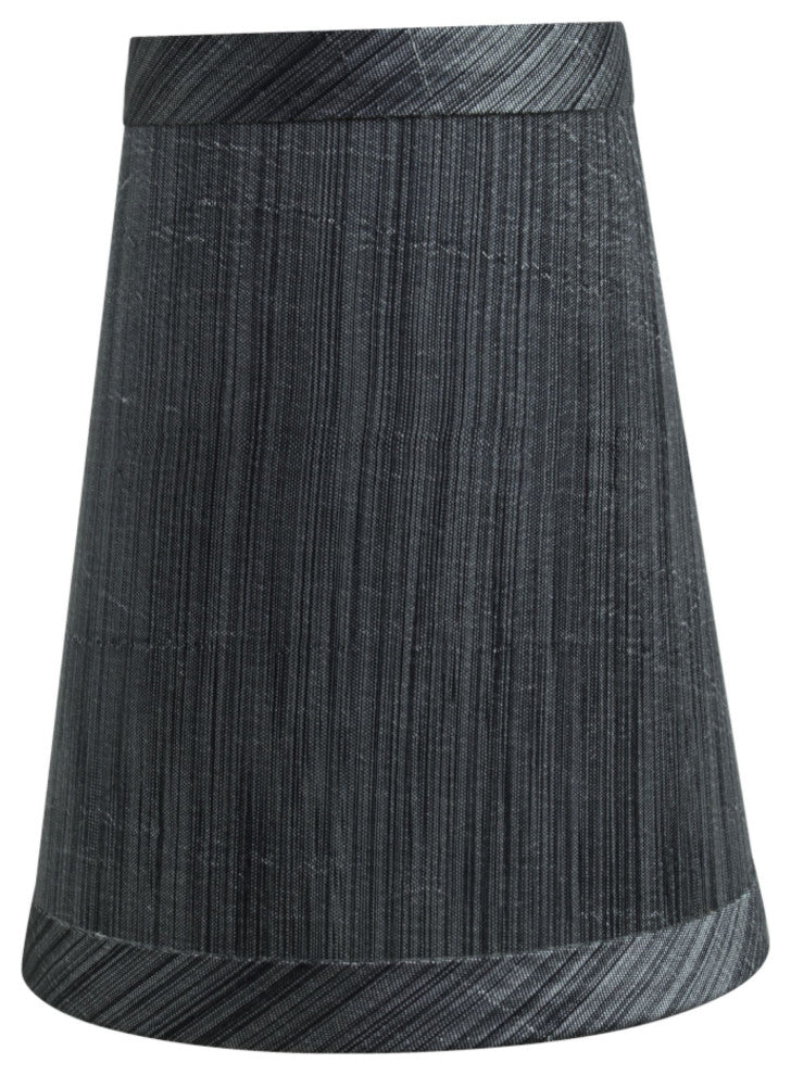 32651-5 Hardback Empire Chandelier Clip On Lamp Shade Gray & Black 2 1/2"x4"x5"