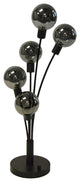 5 Light Incandescent Table Lamp Black Finish with Smoked Glass