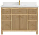Sonoma 48 Single Sink Bath Vanity in Light Natural Teak with 2" White Quartz