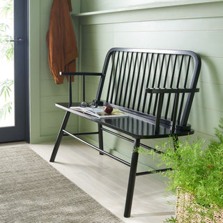 Safavieh Lucilia Spindle Bench, Black