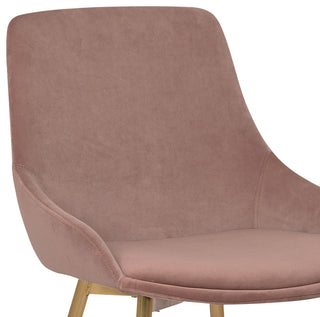 Heidi Velvet Dining Accent Chair, Blush Pink